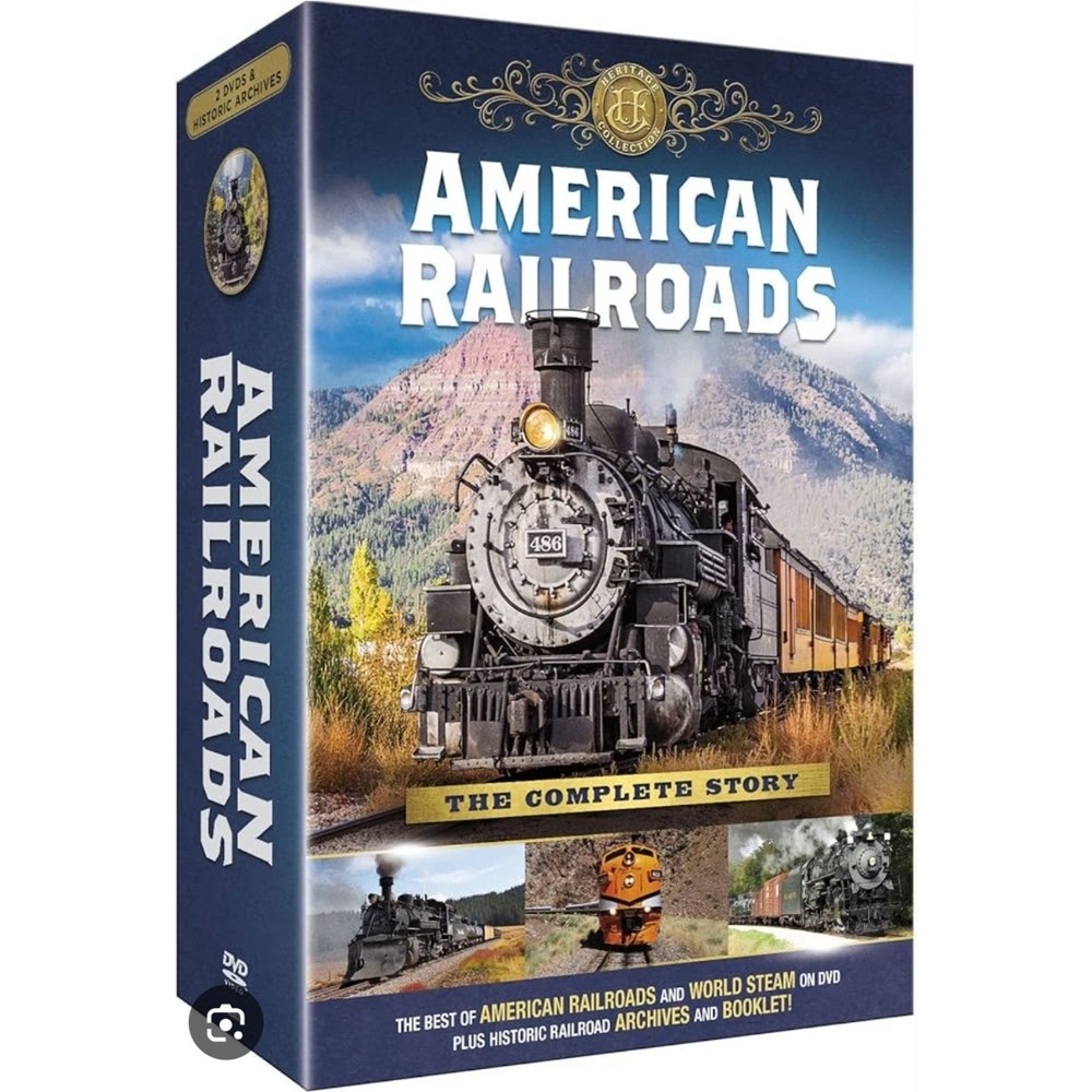 American Railroads DVD Set Complete Story Historic Archives Steam Trains NEW‎